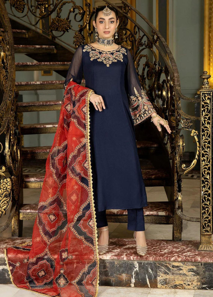 Mohagni Embroidered Chiffon Suits Unstitched 3 Piece MGP-07 - Festive Collection