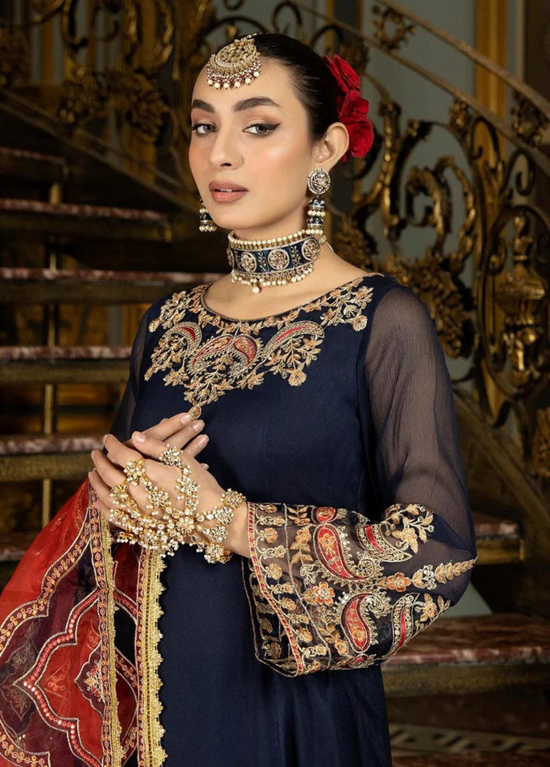 Mohagni Embroidered Chiffon Suits Unstitched 3 Piece MGP-07 - Festive Collection