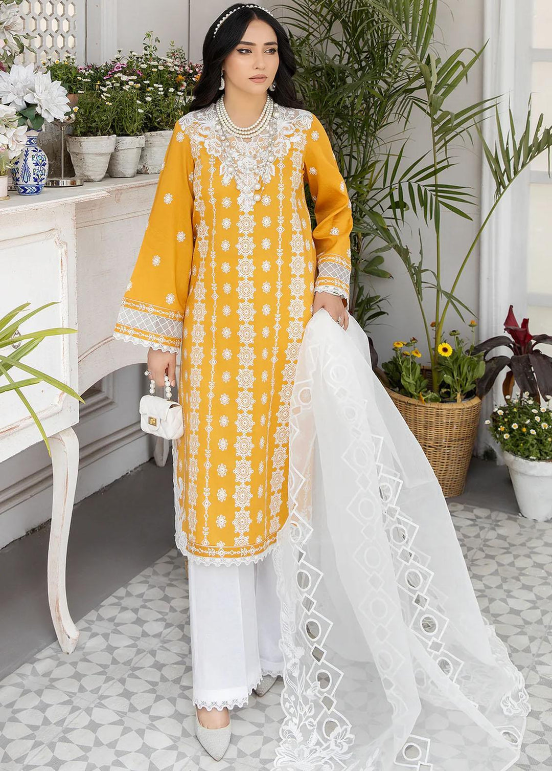 Mohagni Embroidered Lawn Suits Unstitched 3 Piece MGZ-01 - Festive Collection