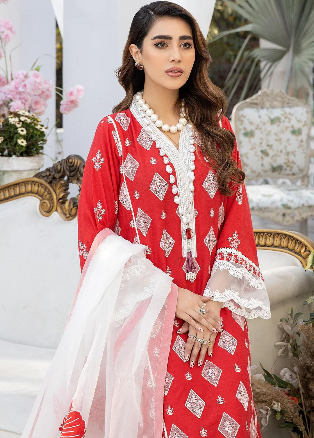 Mohagni Embroidered Lawn Suits Unstitched 3 Piece MGZ-02 - Festive Collection