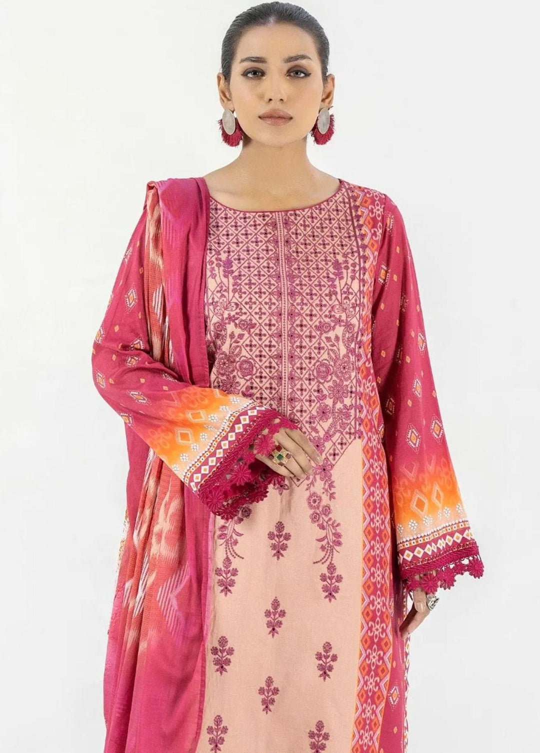 Mohagni Embroidered Lawn Suits Unstitched 3 Piece MED-09 - Luxury Collection