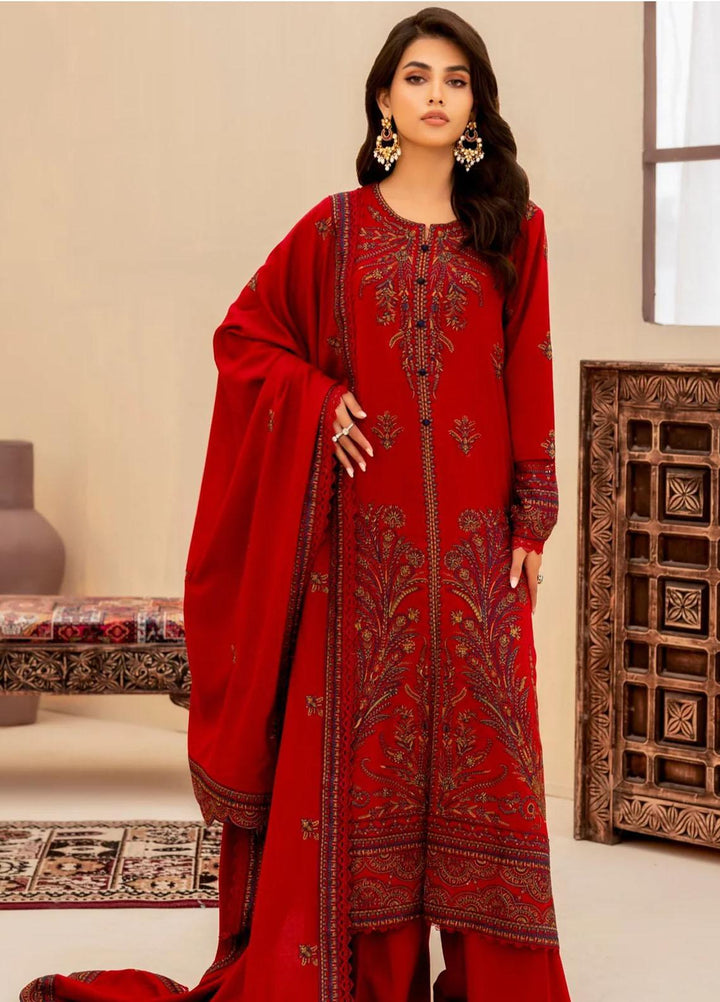 Mohagni Embroidered Dhanak Suits Unstitched 3 Piece MWS-09 - Winter Collection