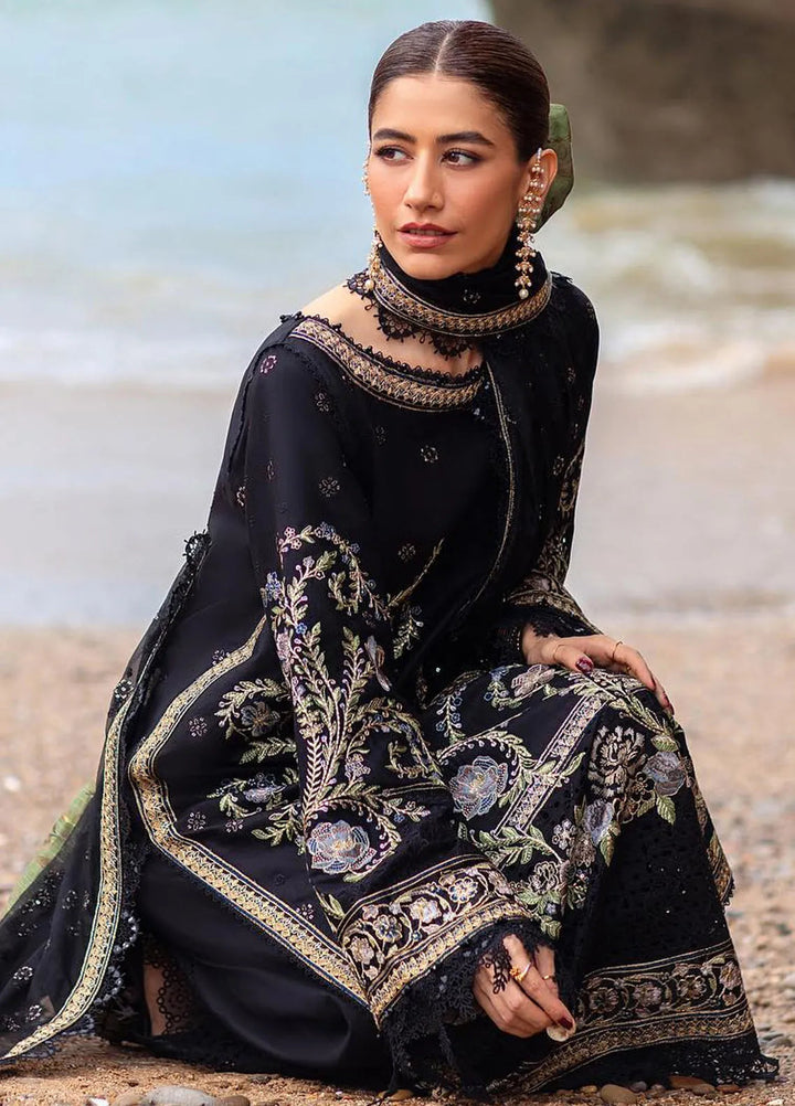 Mohsin Naveed Ranjha Embroidered Lawn Suits Unstitched 3 Piece MNR24DS MFL-015 Surmai - Summer Collection