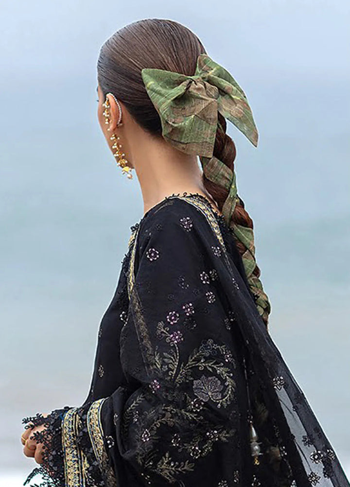 Mohsin Naveed Ranjha Embroidered Lawn Suits Unstitched 3 Piece MNR24DS MFL-015 Surmai - Summer Collection