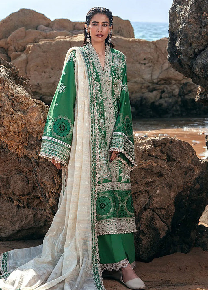 Mohsin Naveed Ranjha Embroidered Lawn Suits Unstitched 3 Piece MNR24DS MFL-017 Zariya - Summer Collection