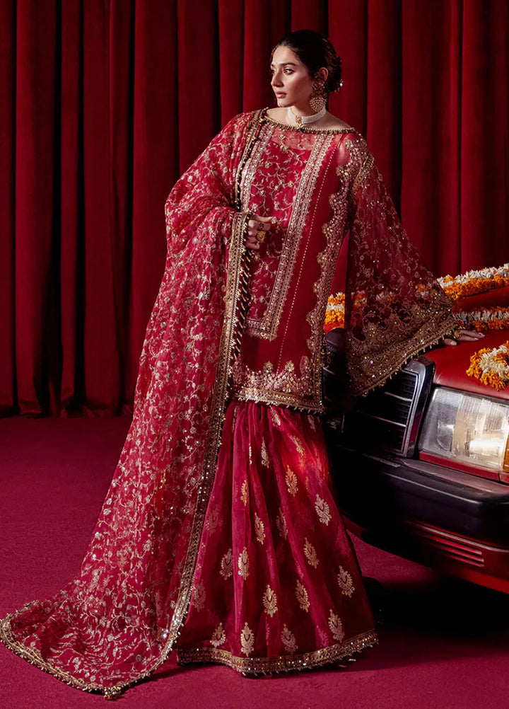 Mohsin Naveed Ranjha Embroidered Organza Suit Unstitched 4 Piece MNR24ZD Leela - Luxury Collection