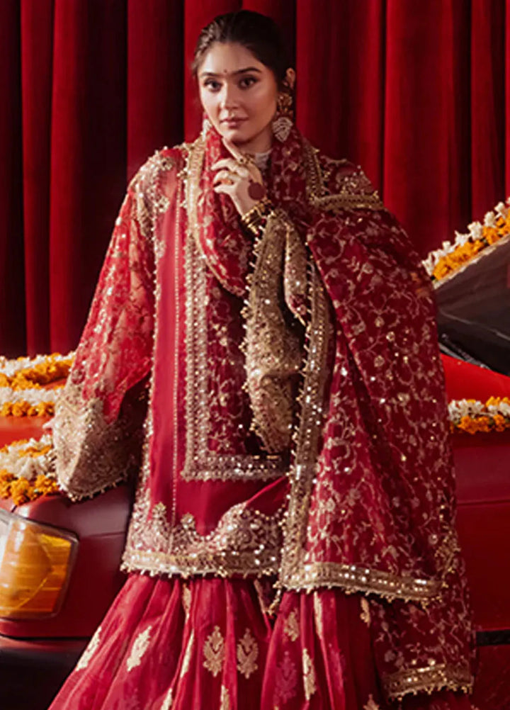 Mohsin Naveed Ranjha Embroidered Organza Suit Unstitched 4 Piece MNR24ZD Leela - Luxury Collection