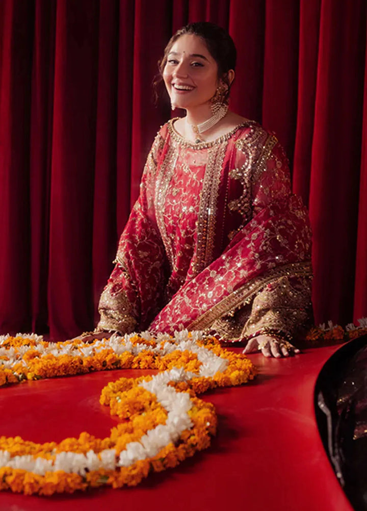 Mohsin Naveed Ranjha Embroidered Organza Suit Unstitched 4 Piece MNR24ZD Leela - Luxury Collection