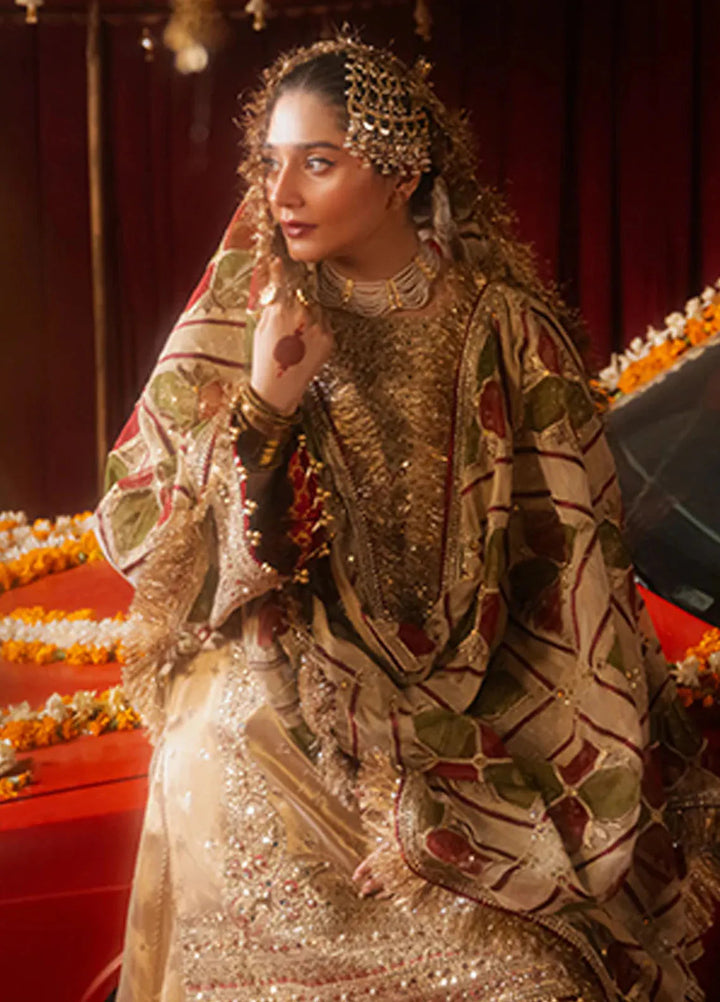 Mohsin Naveed Ranjha Embroidered Tissue Suit Unstitched 4 Piece MNR24ZD Khushi - Luxury Collection
