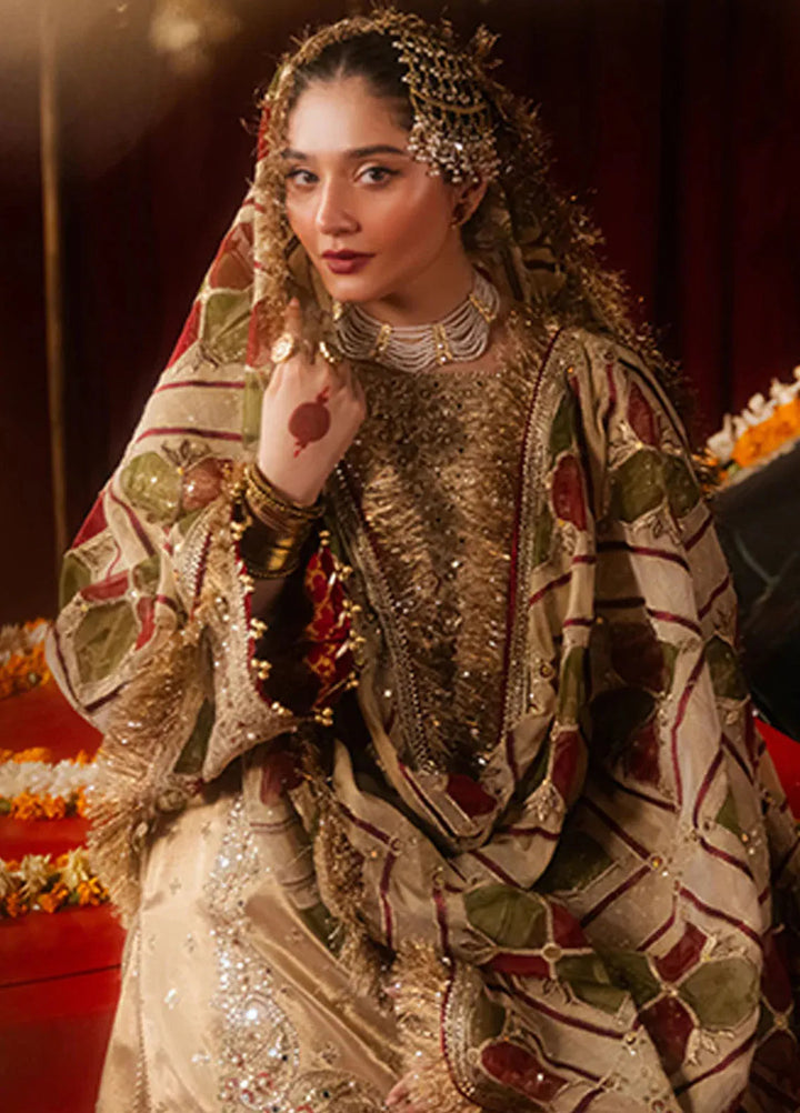 Mohsin Naveed Ranjha Embroidered Tissue Suit Unstitched 4 Piece MNR24ZD Khushi - Luxury Collection