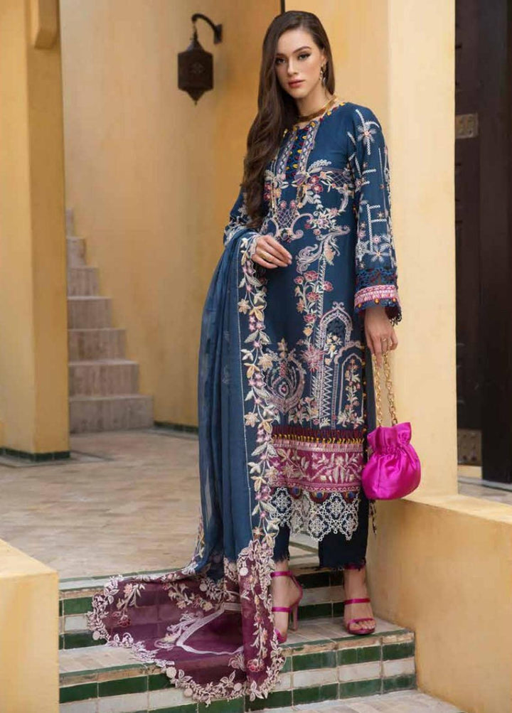 Moksha by AJR Embroidered Lawn Suits Unstitched 3 Piece AJR23M D-02 Sheesh - Luxury Collection