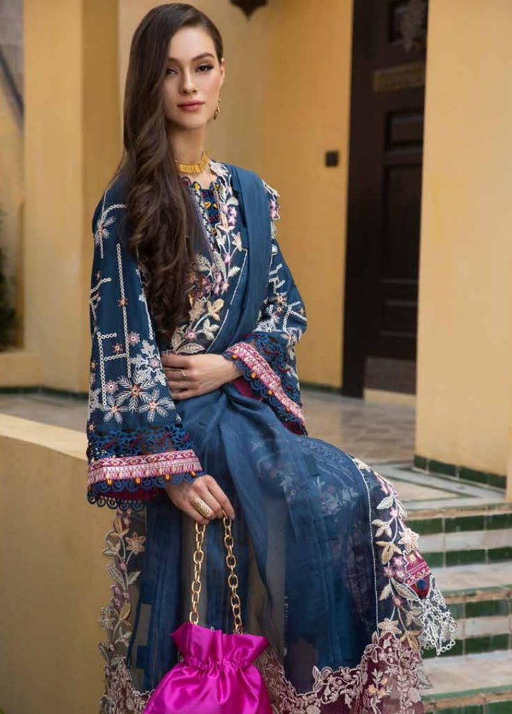 Moksha by AJR Embroidered Lawn Suits Unstitched 3 Piece AJR23M D-02 Sheesh - Luxury Collection