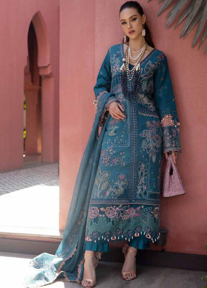 Moksha by AJR Embroidered Lawn Suits Unstitched 3 Piece AJR23M D-06 Naqsh - Luxury Collection