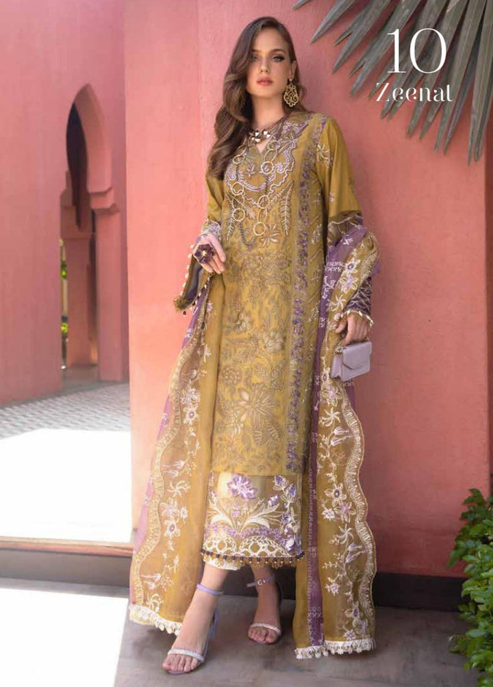 Moksha by AJR Embroidered Lawn Suits Unstitched 3 Piece AJR23M D-10 Zeenat - Luxury Collection