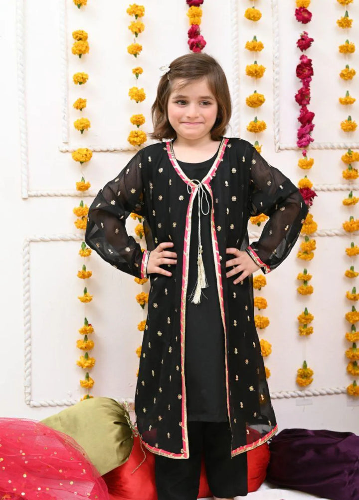 Mom4Little Pret Chiffon Black front open Jacket