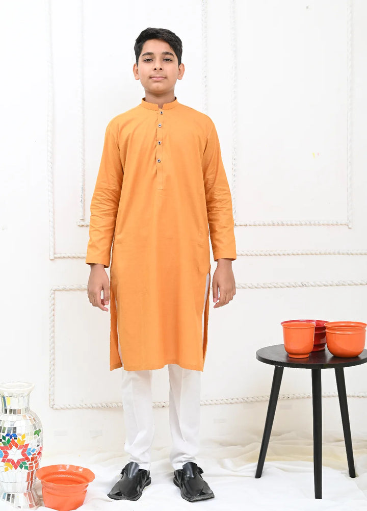 Mom4Little Pret cotton Mustard and white Kurta Pajama