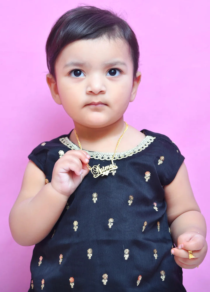 Mom4Little Pret Ferozi Chiffon Gharara Set