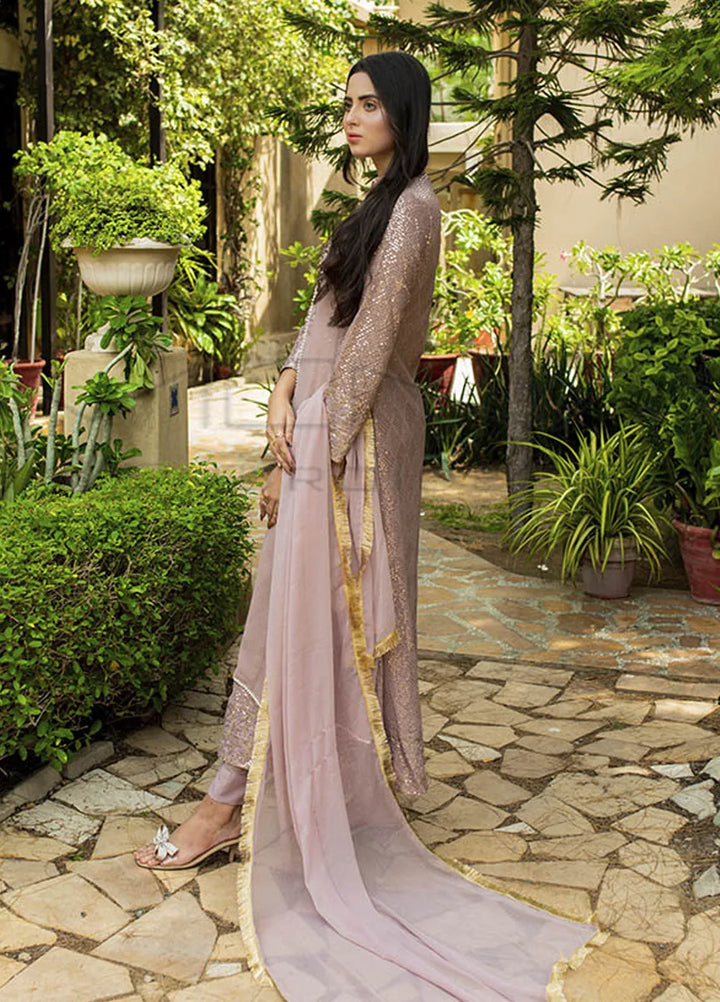 Mona Embroidery Pret Embroidered Chiffon 3 Piece Suit Artisan Lilac