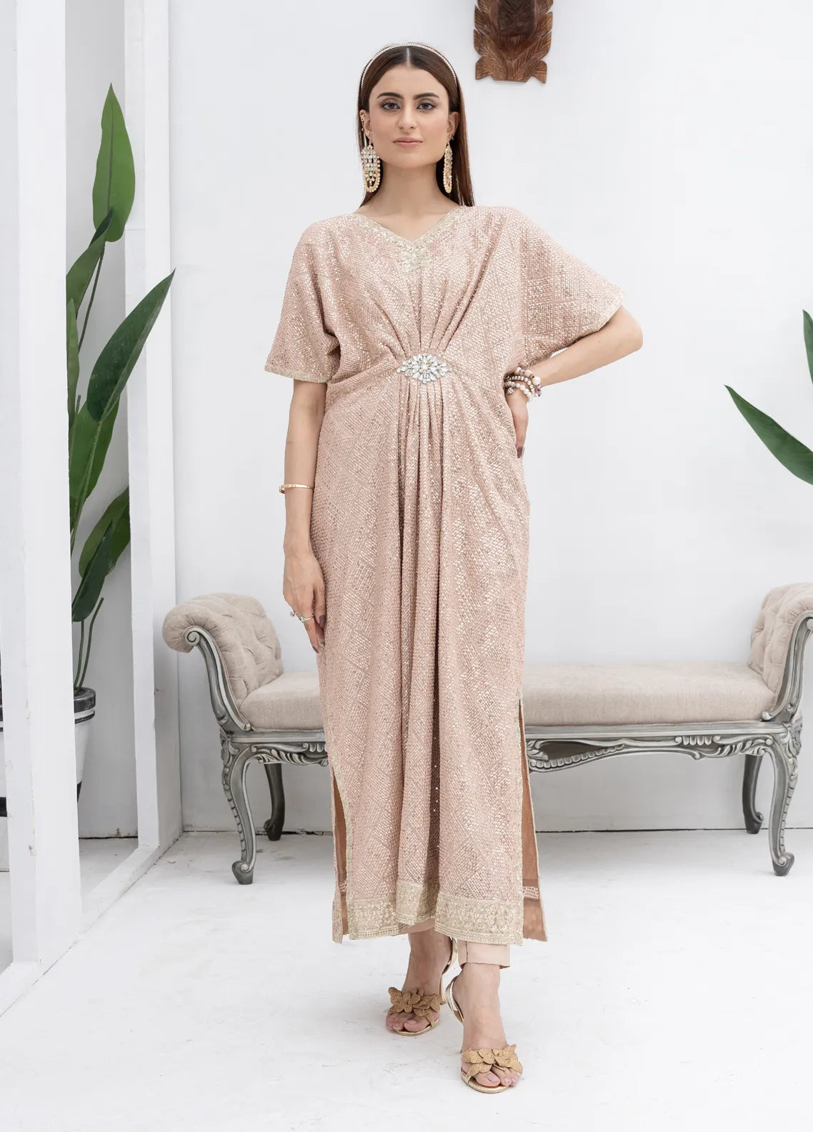 Mona Embroidery Pret Embroidered Chiffon 3 Piece Suit Melanie-Off-White