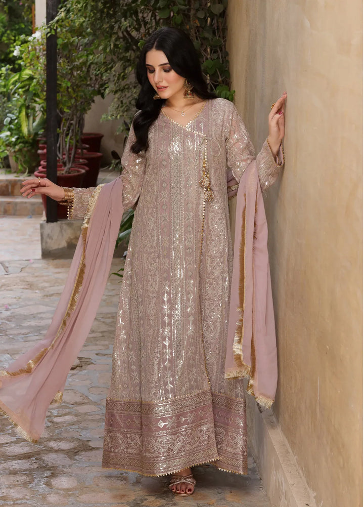 Mona Embroidery Pret Embroidered Chiffon 3 Piece Suit Divine-Lilac