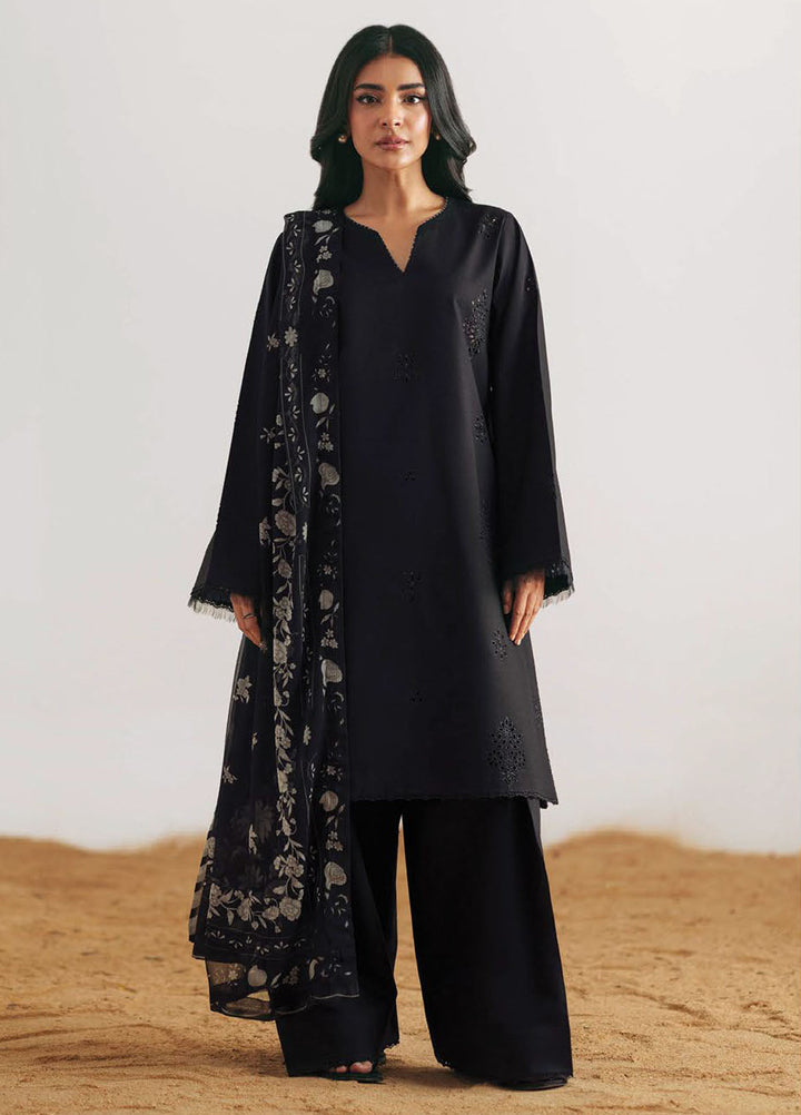 Monochrome by Seran Embroidered Lawn Suits Unstitched 3 Piece SN25MC D-05 Elva - Summer Collection