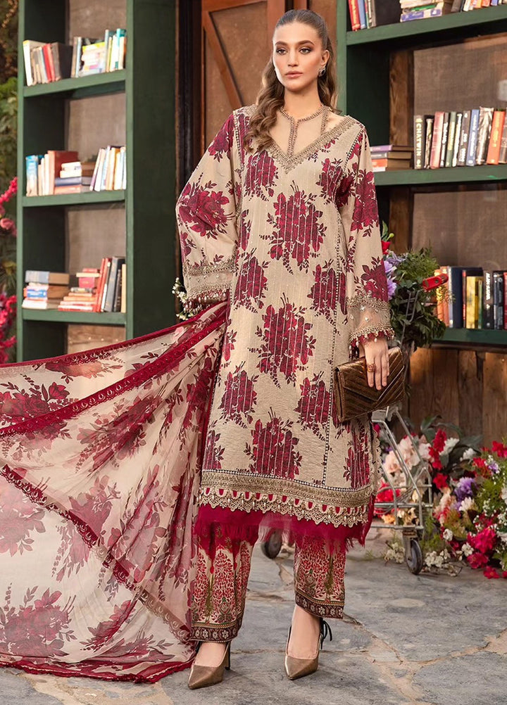 MPrints by Maria B Embroidered Lawn Suits Unstitched 3 Piece MB24P 10A - Summer Collection