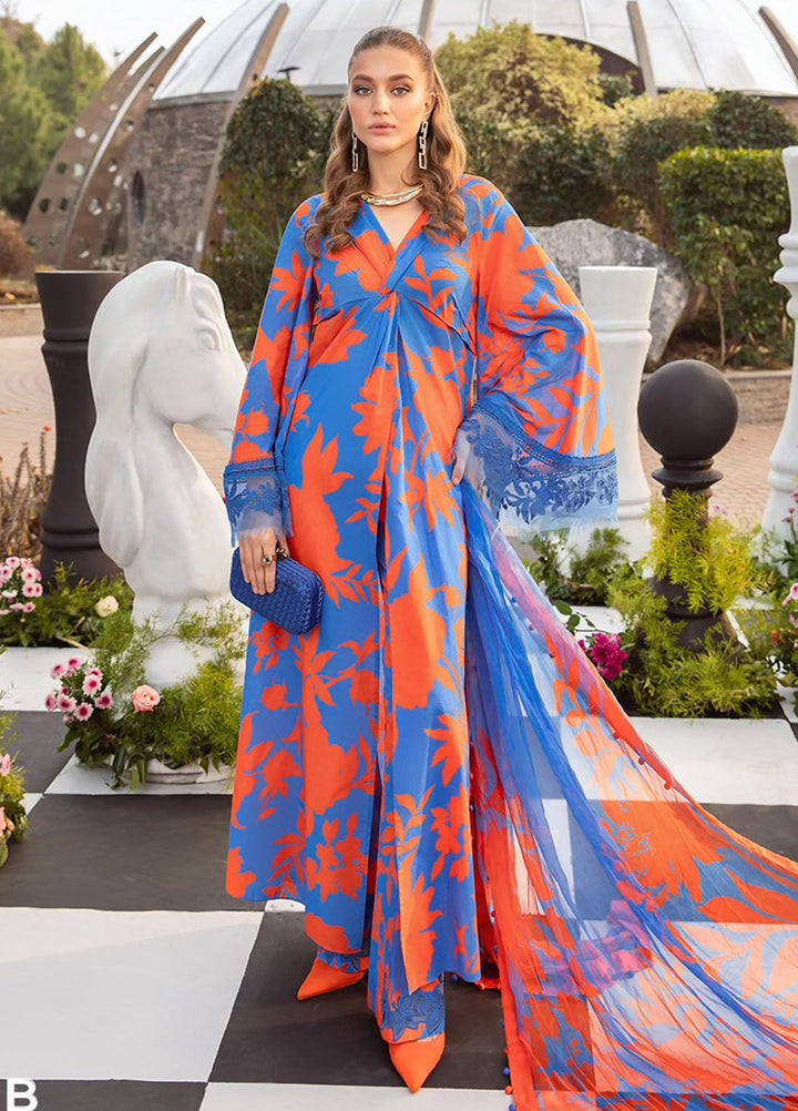 MPrints by Maria B Embroidered Lawn Suits Unstitched 3 Piece MB24P 11B - Summer Collection