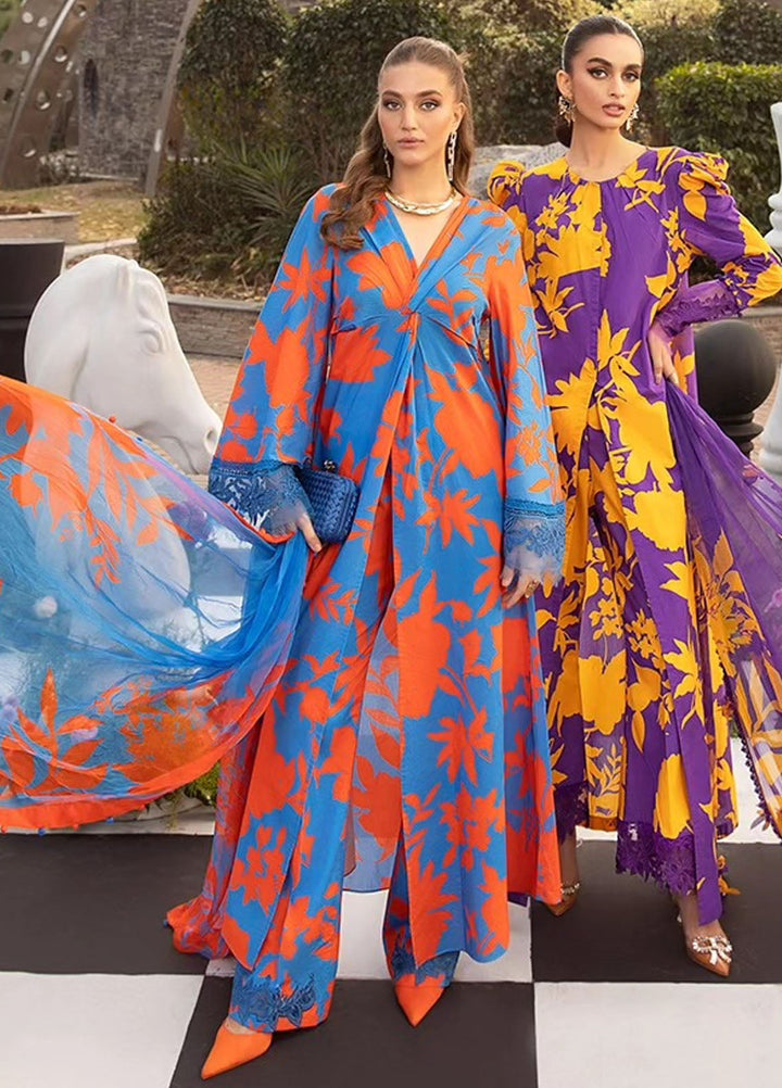 MPrints by Maria B Embroidered Lawn Suits Unstitched 3 Piece MB24P 11B - Summer Collection