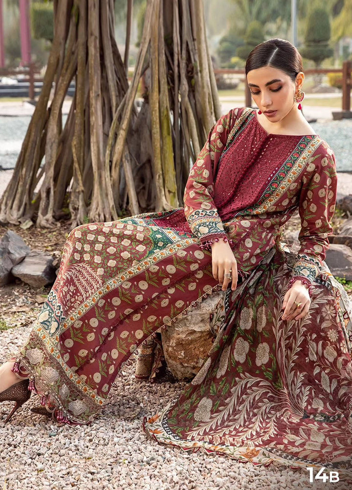 MPrints by Maria B Embroidered Lawn Suits Unstitched 3 Piece MB24P 14B - Summer Collection