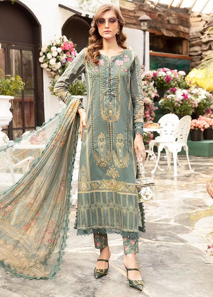 MPrints by Maria B Embroidered Lawn Suits Unstitched 3 Piece MB24P 4B - Summer Collection