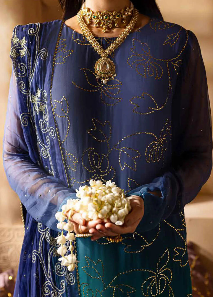 Mukeshkari By Nureh Embroidered Chiffon Suit Unstitched 4 Piece NU24MK MK-03 - Formal Collection