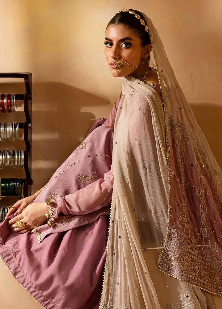 Mukeshkari By Nureh Embroidered Chiffon Suit Unstitched 4 Piece NU24MK MK-04 - Formal Collection