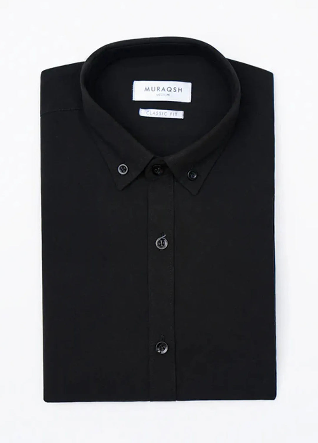 Muraqsh Mens Black Plain Casual Shirt