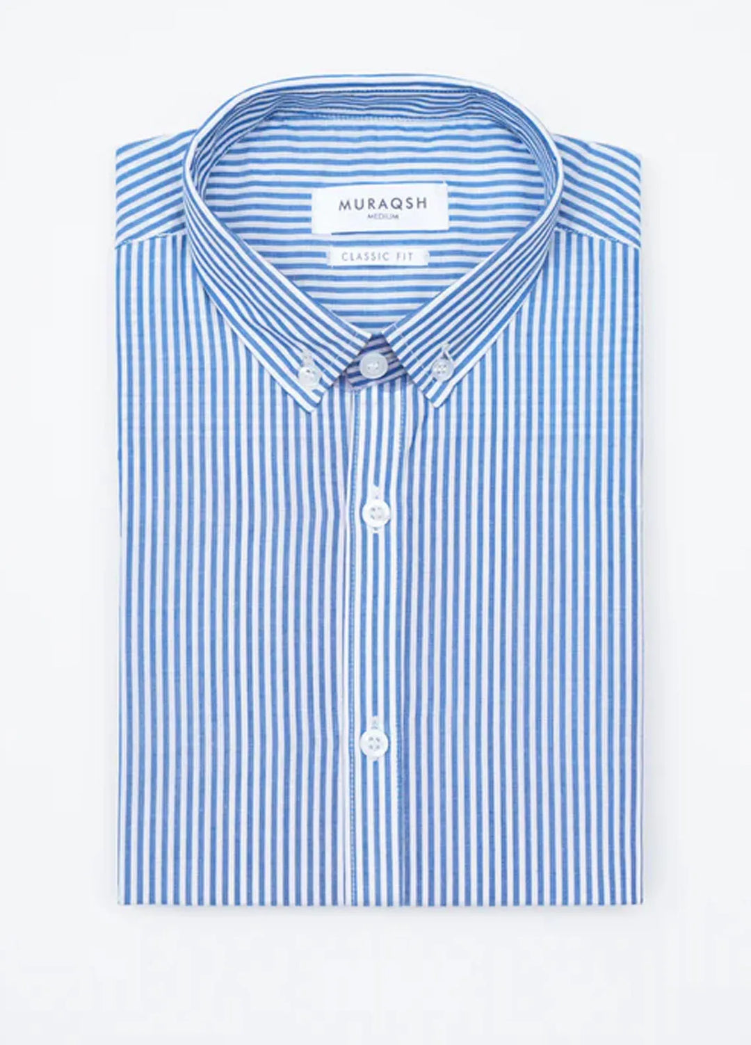 Muraqsh Mens Blue Striped Casual Shirt
