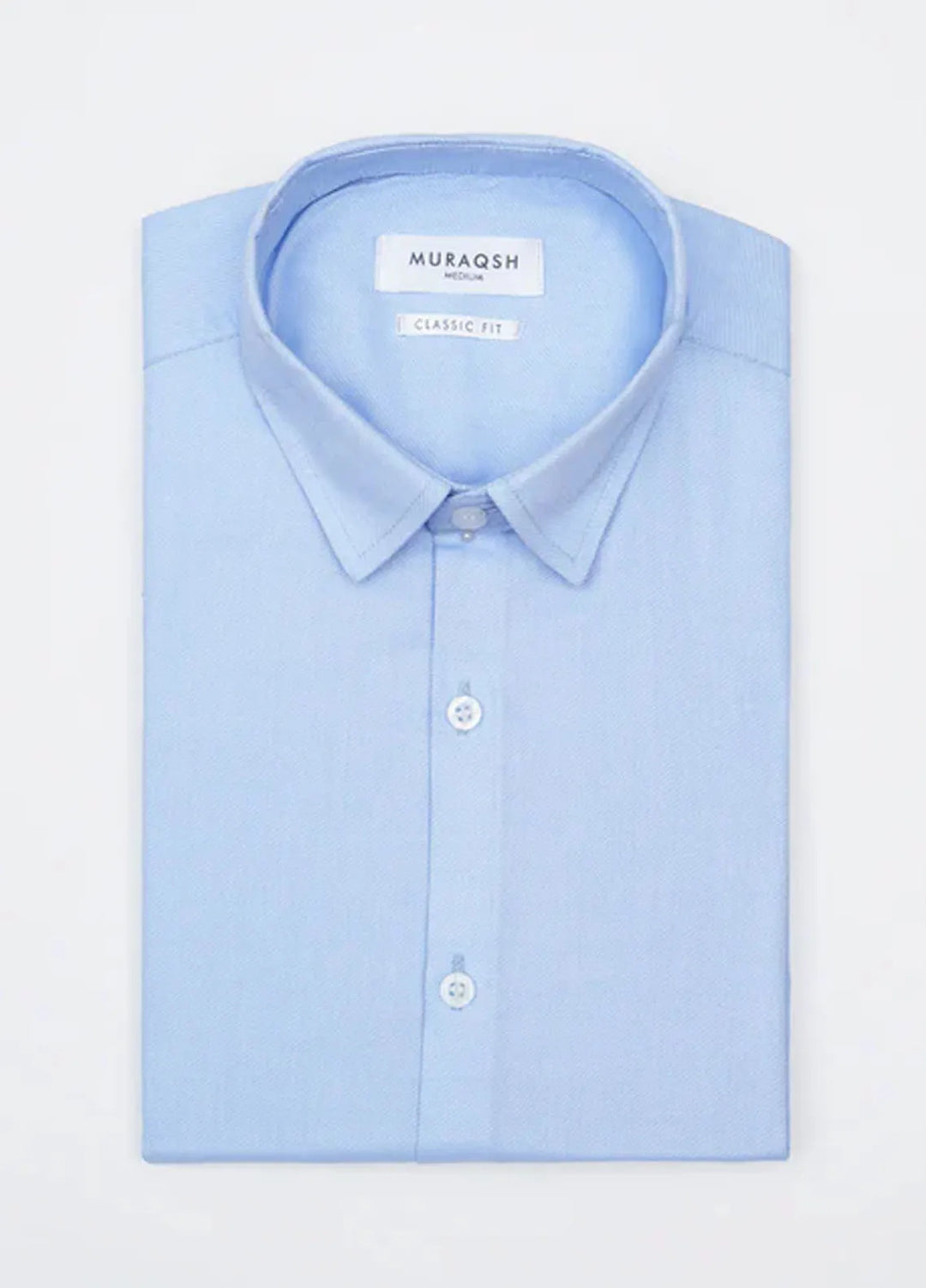 Muraqsh Mens Blue Textured Formal Shirt