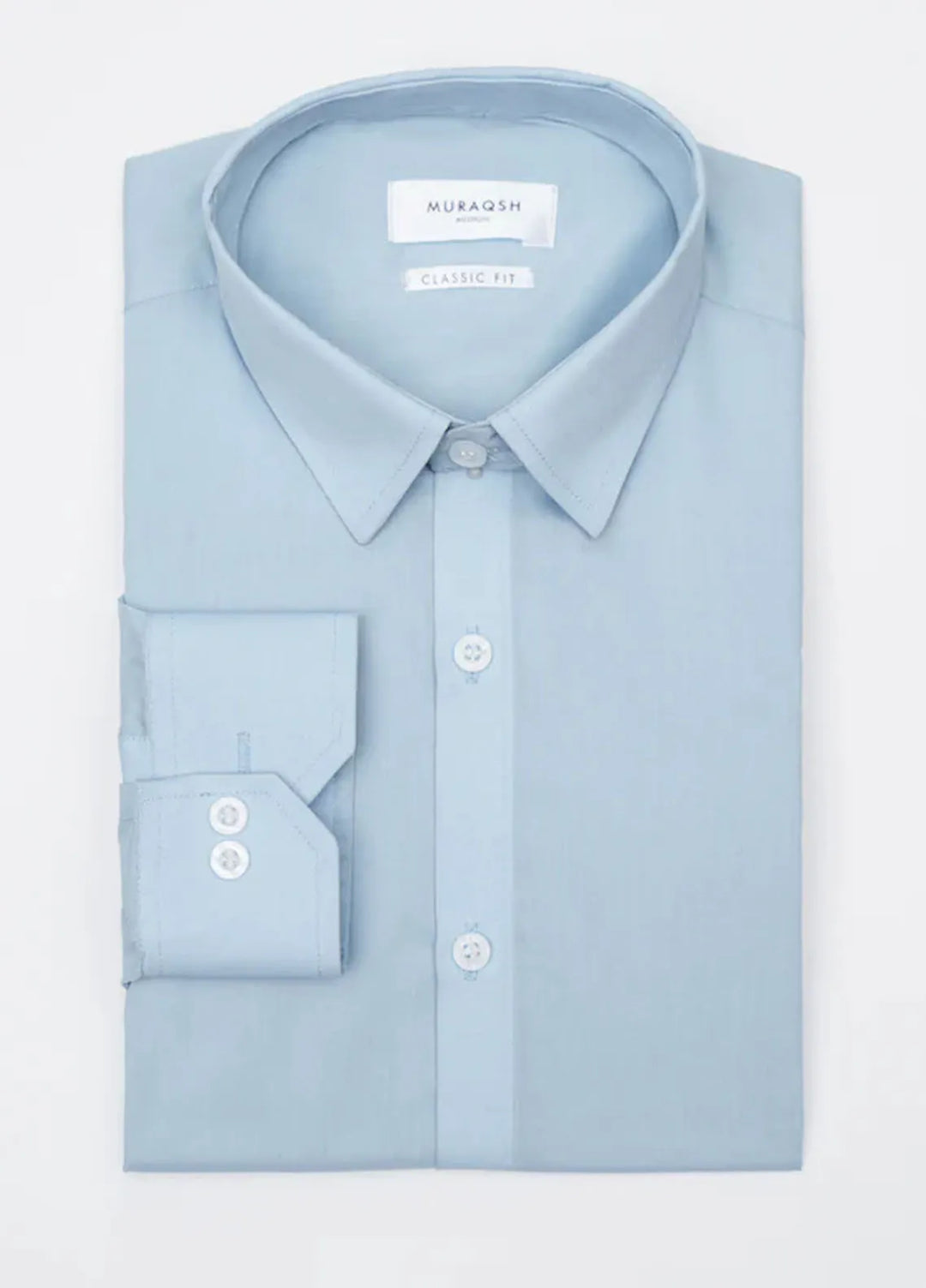 Muraqsh Mens Sapphire Blue Plain Formal Shirt