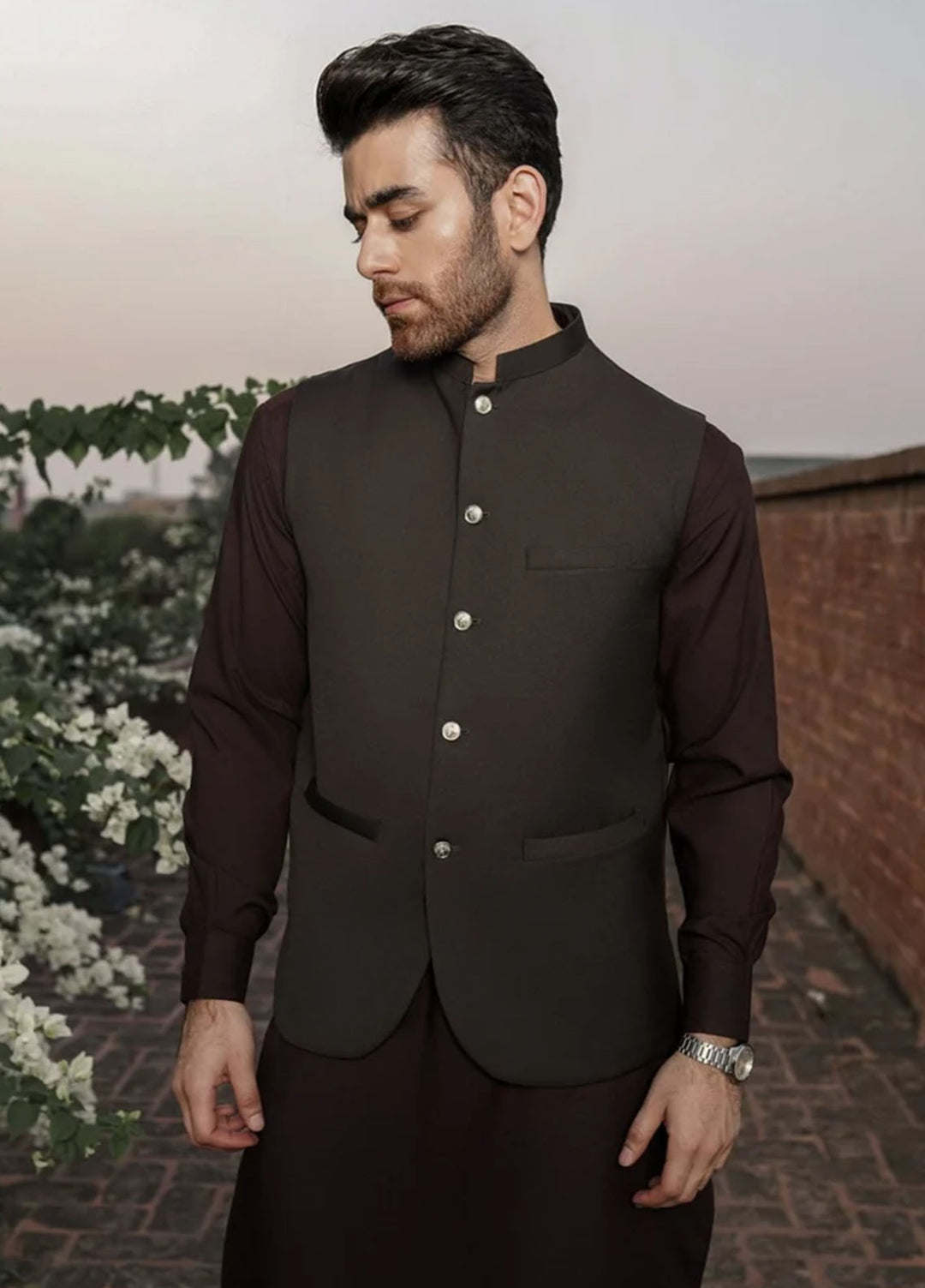 Muraqsh Plain Blended 3 Piece Suit MUR-M-MB-KS