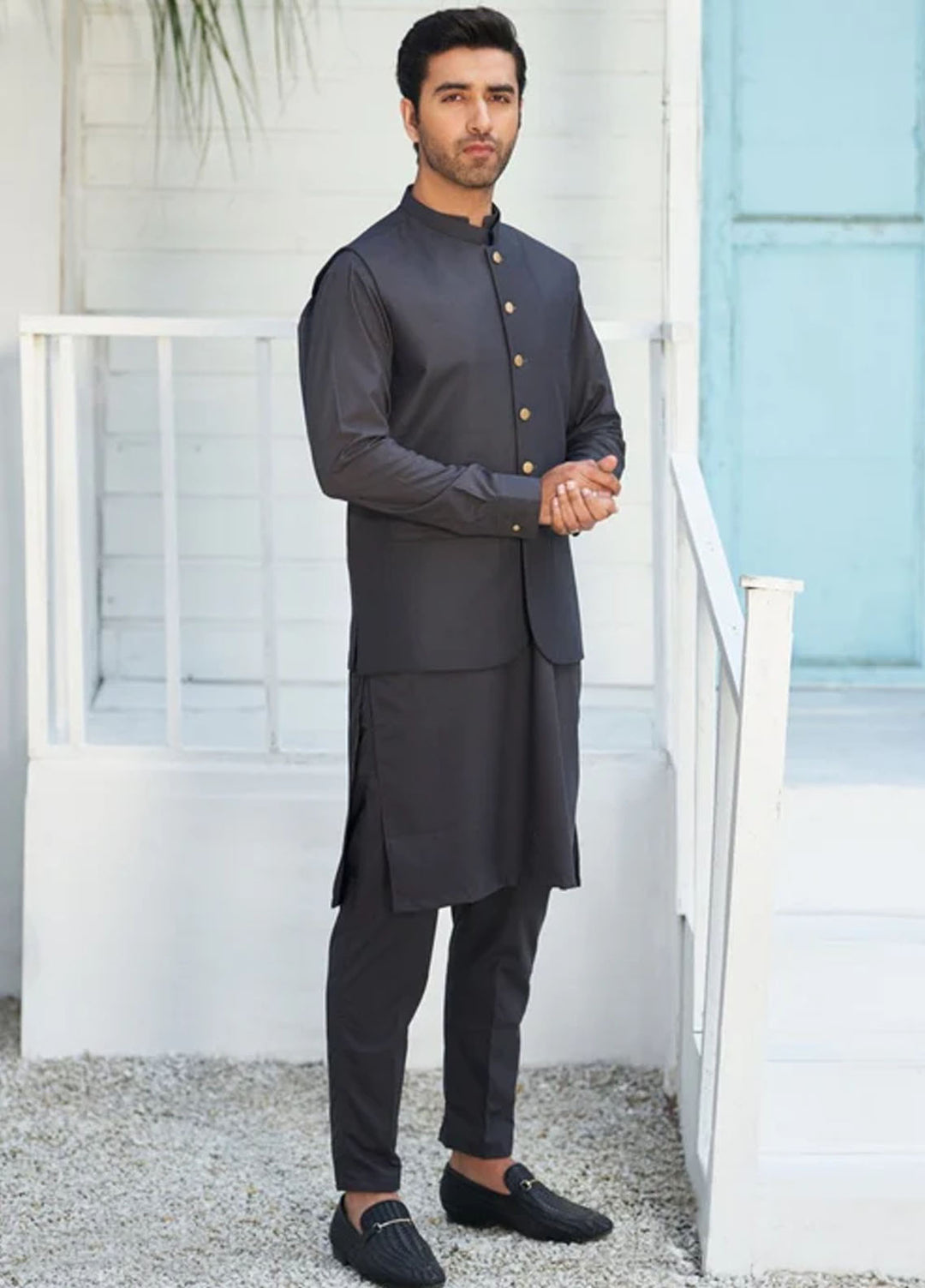 Muraqsh plain Blended Suits Unstitched 2 Piece MUR-CGUS-UNS - Mens Collection