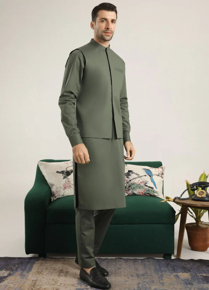 Muraqsh Plain Cotton 3 Piece Suit MUR-AGCKT