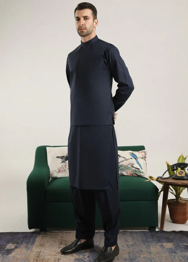 Muraqsh Plain Cotton 3 Piece Suit MUR-DNBCK