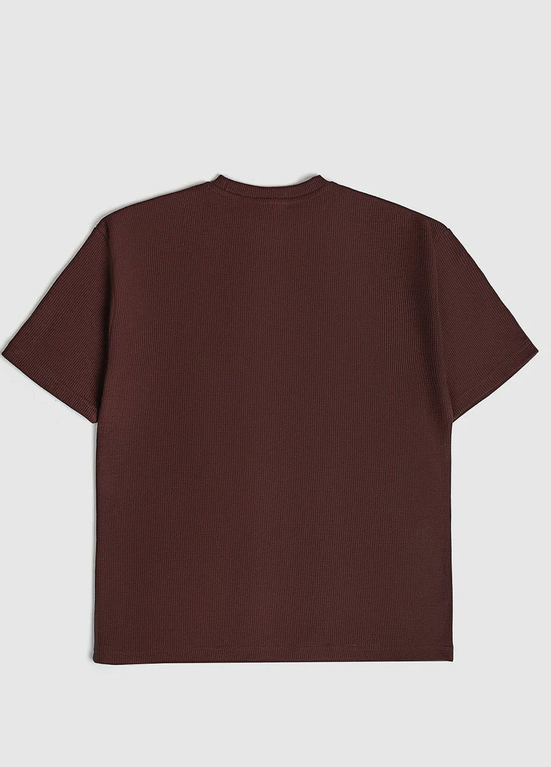 Muraqsh Plain Knit Dark Amber Waffle Oversized T-Shirt