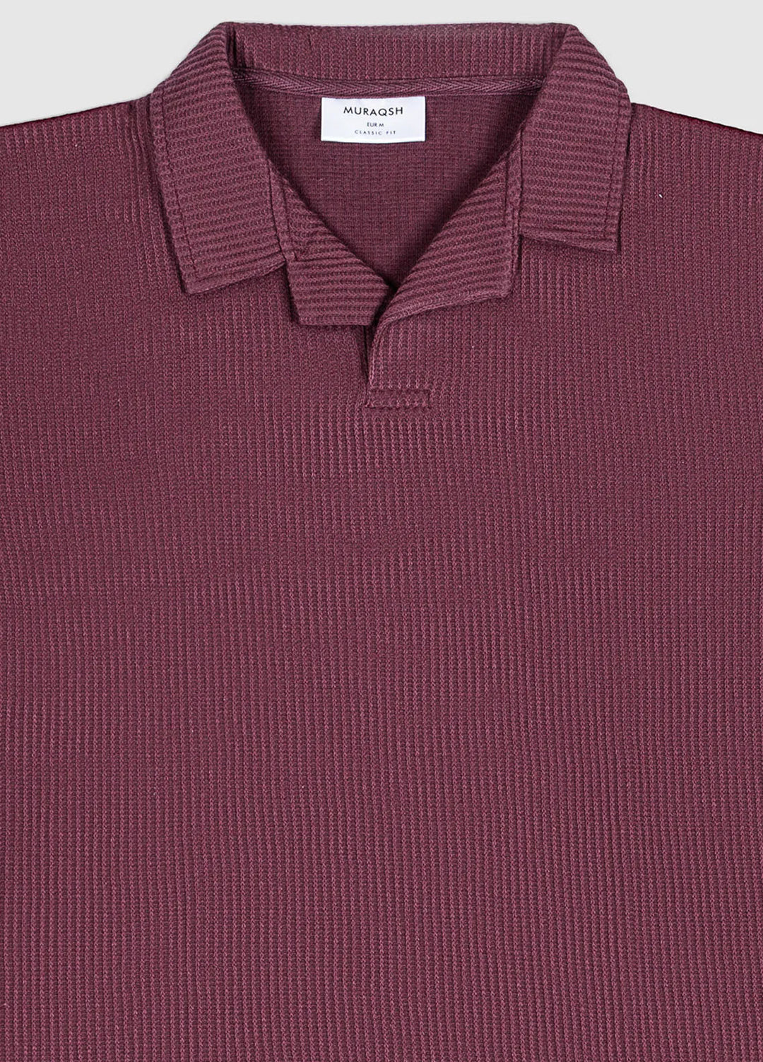 Muraqsh Plain Knit Polo Wine Drop Needle Revere Polo