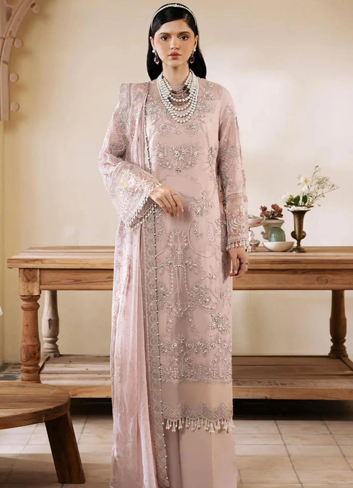 Muse By Serene Embroidered Chiffon Suit Unstitched 4 Piece SP24M Cristal S-1084 - Luxuary Collection