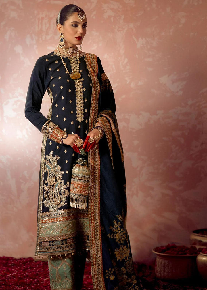 Mushk By Ajr Couture Embroidered Raw Silk Suits Unstitched 3 Piece AJR24M ASE-03 Khushboo - Luxury Collection