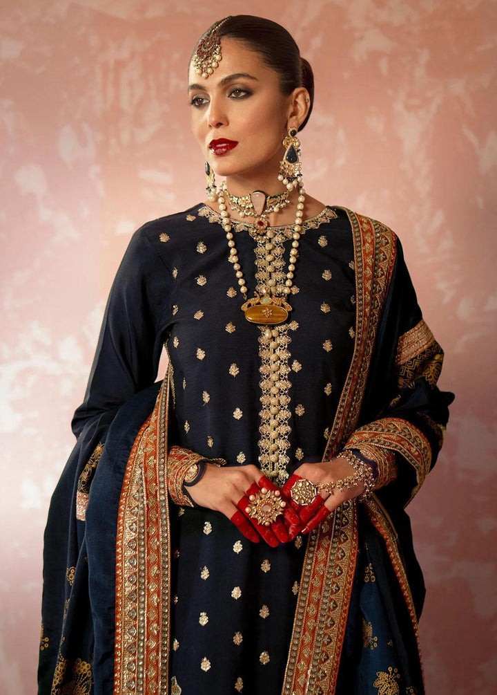 Mushk By Ajr Couture Embroidered Raw Silk Suits Unstitched 3 Piece AJR24M ASE-03 Khushboo - Luxury Collection