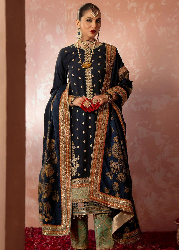 Mushk By Ajr Couture Embroidered Raw Silk Suits Unstitched 3 Piece AJR24M ASE-03 Khushboo - Luxury Collection