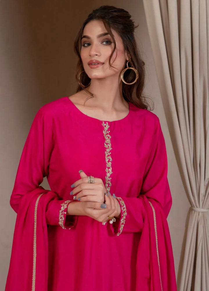 Mushq by Hadia Batool Pret Embroidered Raw Silk 3 Piece Suit Zeen