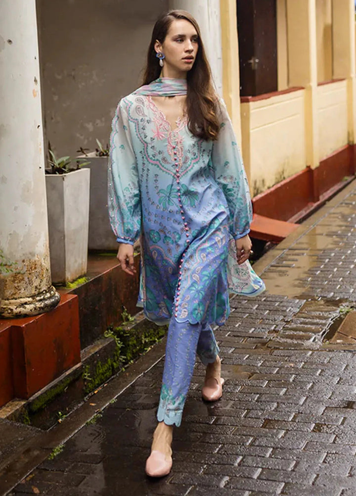 Mushq Embroidered Lawn Suits Unstitched 3 Piece MQ25LD D-4B Ameta - Summer Collection