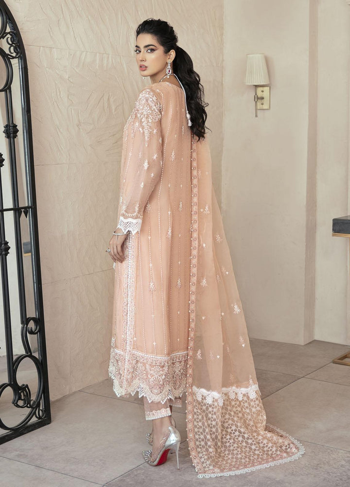 Mushq Luxury Pret  Organza Shirt BLUSH ARCH
