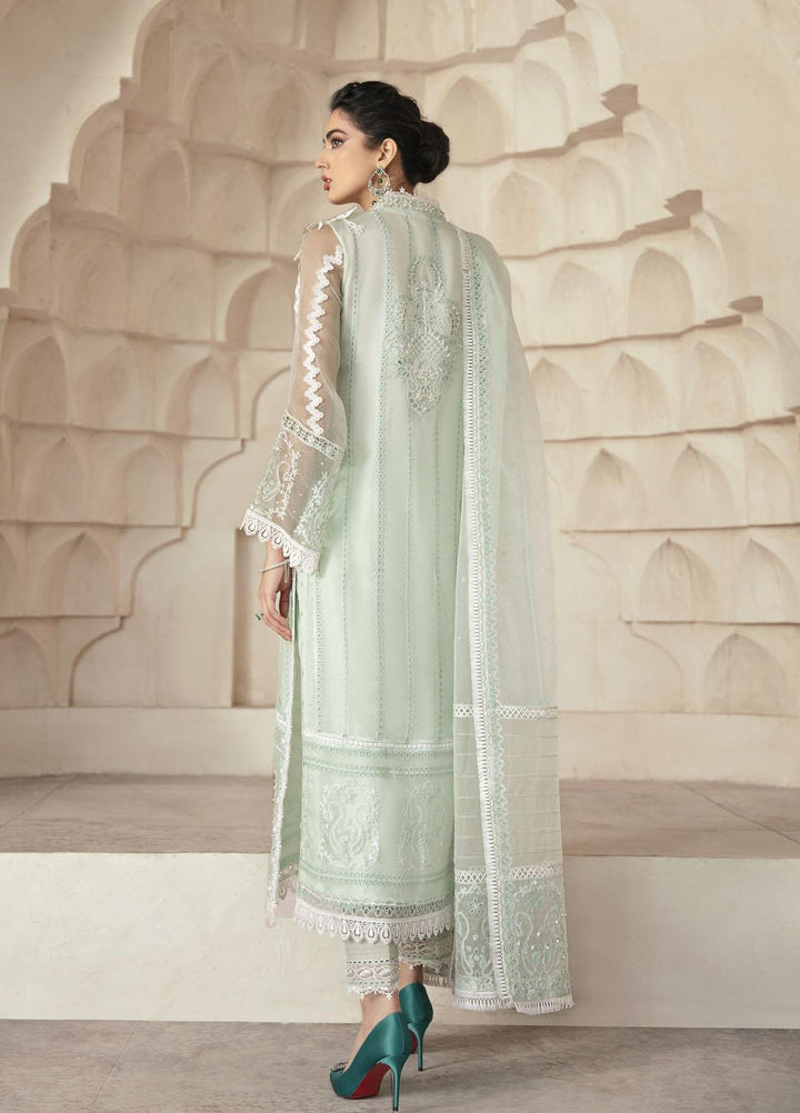 Mushq Luxury Pret  Organza Shirt ICE FOREST